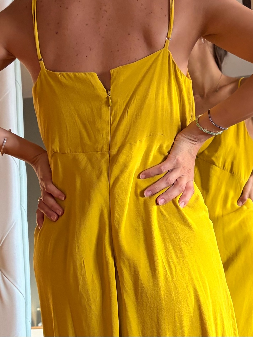 LOFT Chartreuse Cowl Slip Midi Dress - Picture 4 of 4